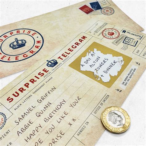 Scratch Reveal Surprise Telegram Ticket - DIY Surprise Gift Card - Gift