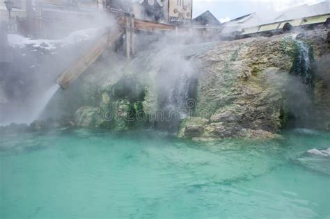Hot Spring Water Flowing Out Of A Chute A Main Source Of Spring Water
