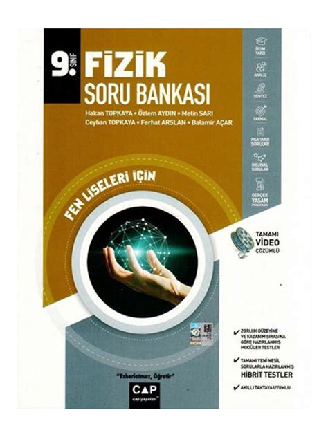 Çap Yayınları 9 Sınıf Fen Lisesi Fizik Soru Bankası Çap Yayınları