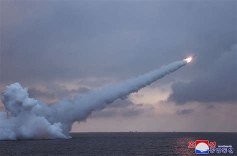 Kim Jong Un Test Fires North Korean Nuclear Capable Cruise Missiles From Submarine State Media