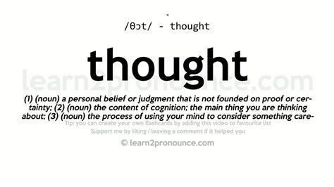 thought pronunciation  definition youtube