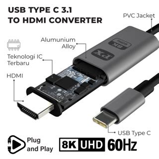 Jual Usb Type C To Hdmi Converter Kabel Mhl Hp To Tv K M Px Mha K