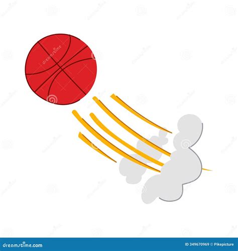 Sprint Speed Basketball Ball Cartoon Vector Illustration Stock Vector
