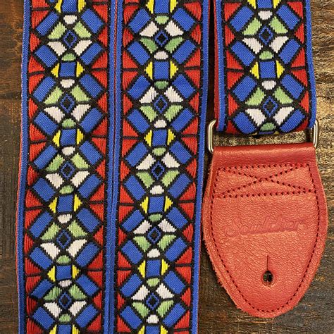 Souldier Stained Glass Redblue Guitar Strap Gs0485 Reverb