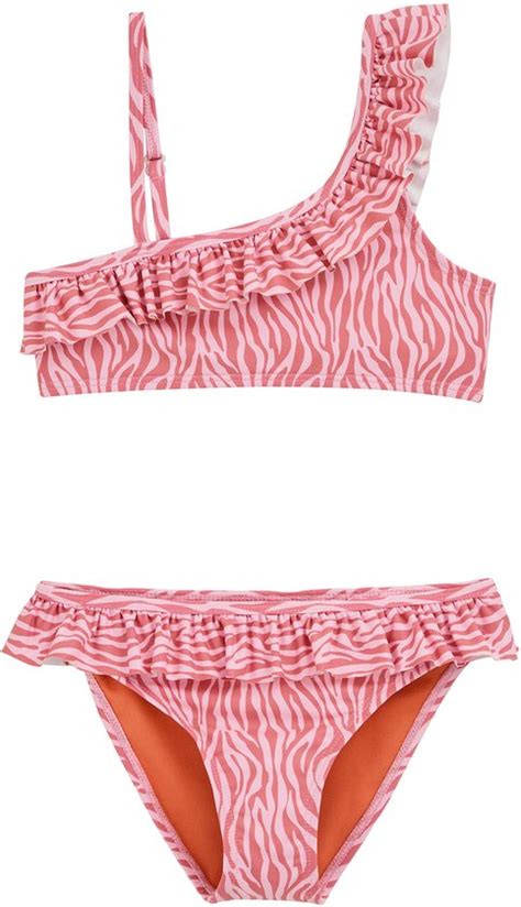 WE Fashion Meisjes Bikini Met Print En Ruches Bol