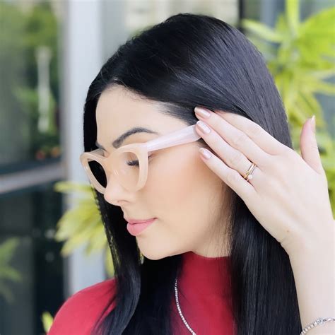 Óculos de Grau Feminino Gatinho Nude Lady Safine Óculos