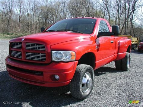 2005 Flame Red Dodge Ram 3500 Slt Regular Cab 4x4 Dually 63596350