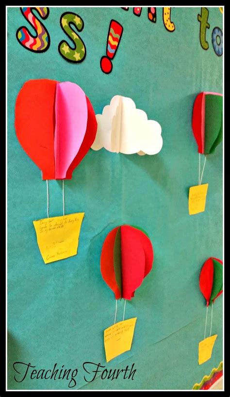 Hot Air Balloon Bulletin Board Teaching Fourth And More