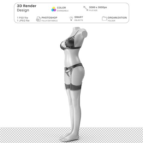 Mannequin F Minin Portant De La Lingerie Mockup Mod Lisation D Fichier Psd Lingerie R Aliste