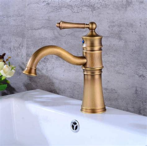 Luxury Basin Faucets Antique Copper Bathroom Faucet Mixer Vintage Hot And Cold Cock Wash Basin