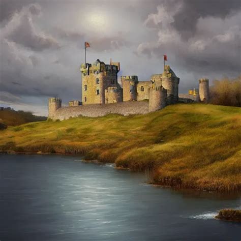 An Awesome Scotish Castle Painting By Peter Klasen Stable Diffusion