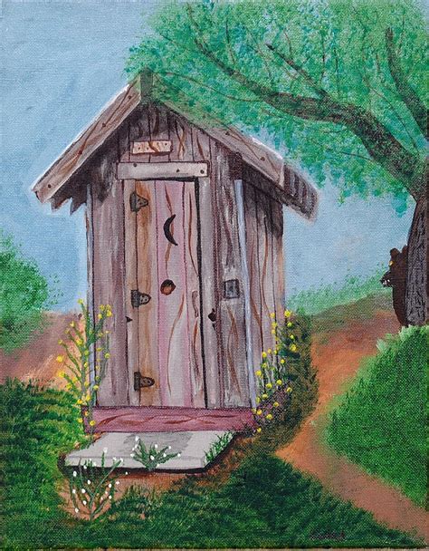 The Outhouse Painting By Robert Kelley