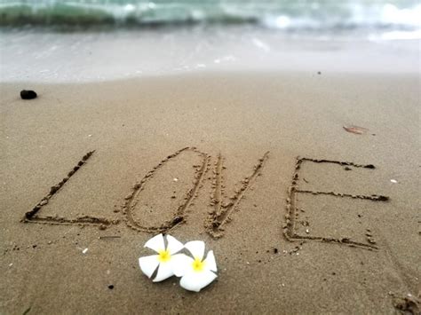 Premium Photo High Angle View Of Text On Sand At Beach