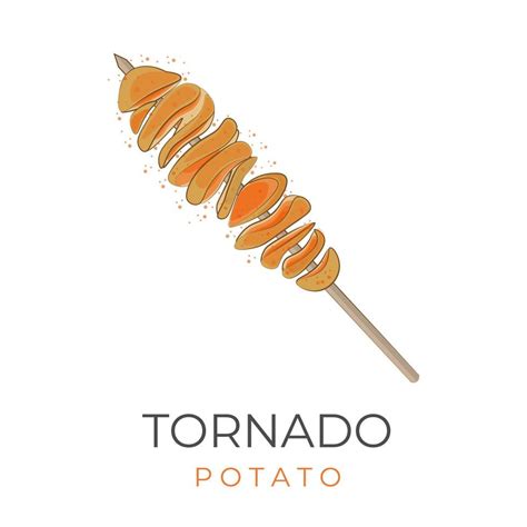 Korean Street Food Illustration Logo hweori gamja Spiral Potato Or Spicy Tornado Potato 22244013 ...