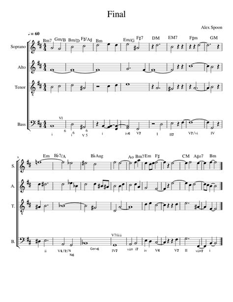 Final Sheet Music For Soprano Alto Tenor Bass Voice Choral