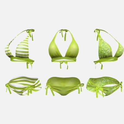 Green Bikini Swimsuit Colors D Model By Zvanka