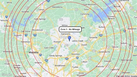 Mileage Zones Scribble Maps