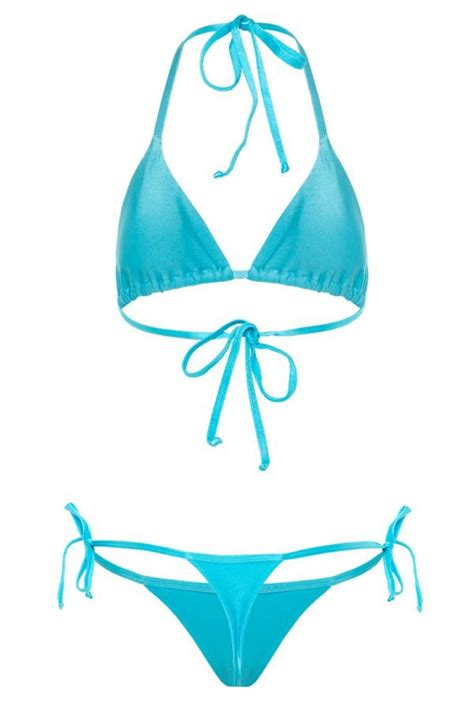 Traje De Ba O Bikini Bronceador B Sico Turquesa Tie Oleaje Swimwear Oleaje Swimwear