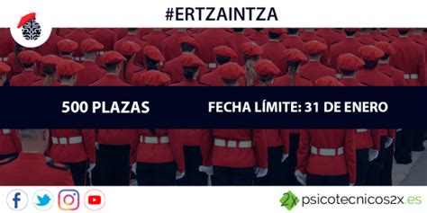 Convocatoria Ertzaintza 2018 500 plazas Psicotécnicos2x