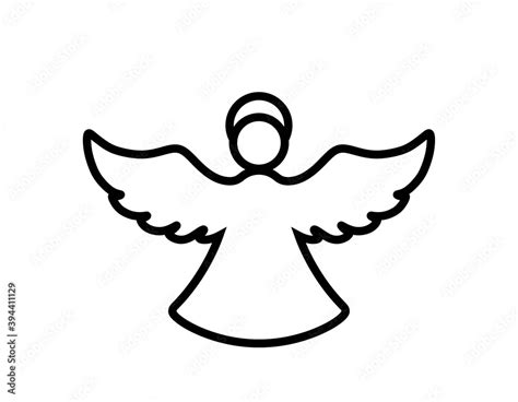 angel line icon. christmas and religion symbols. isolated vector image ...