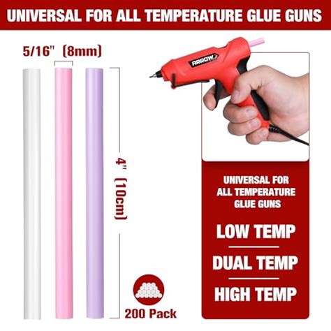 Snapklik Mini Hot Glue Sticks 200 Pack Multi Colored Glue Gun Sticks Hot Melt High