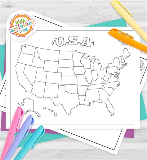 Coloring Pages Usa Map