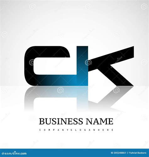 Initial Letter CK Uppercase Modern And Simple Logo Linked Blue And