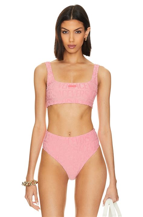 VERSACE La Vacanza Bikini Top In Pink REVOLVE