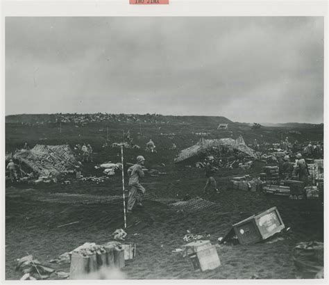 The 5th Marine Division Places Steel Matting Over The Soft Sands Of Iwo Jima Beach On February