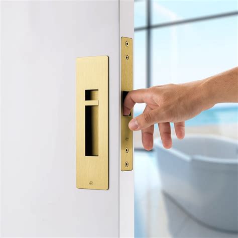 Schuifdeur Magneet Wc Slot Garnituur Messing Pvd Doorhandleshop