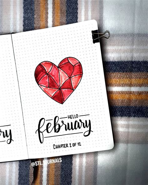 February Cover Page Bullet Journal Printable Templates Free