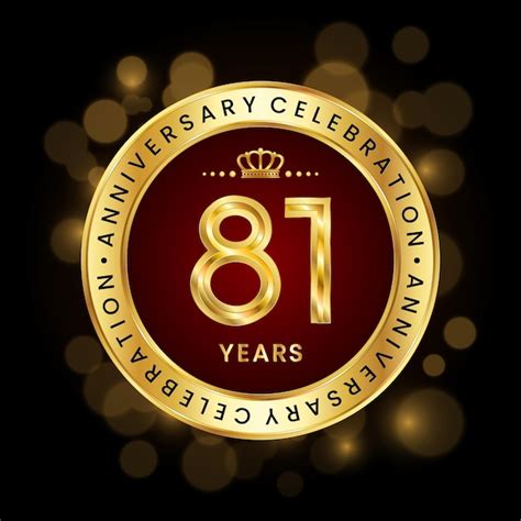 Premium Vector 81th Anniversary Celebration Logo Design With Golden