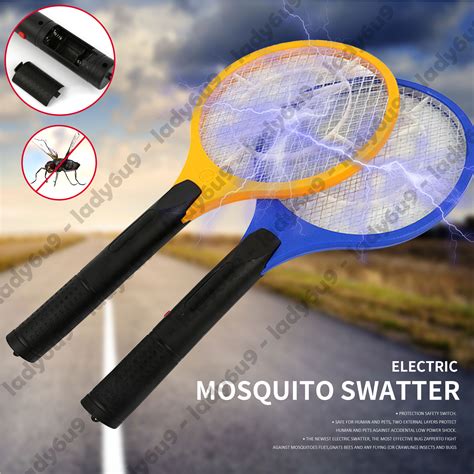 Electric Bug Zapper Tennis Racket Mosquito Fly Swatter Killer Insect Handheld Ebay