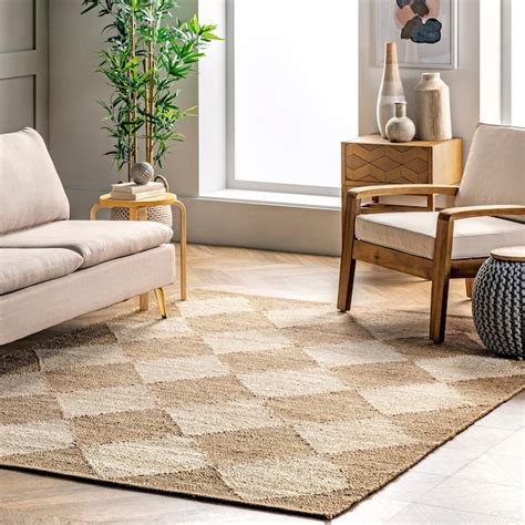 Nuloom Senabu 5 X 8 Ft Jute Natural Indoor Trellis Area Rug Vcse01a