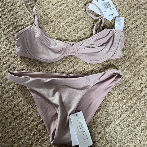 L Space Tan Beige Sparkly Bikini Originally Depop