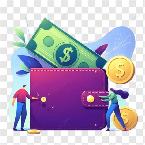 Digital Wallets And Cash Online Income Clip Art Wallet With Money 3d