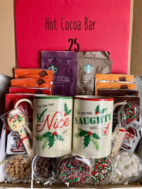 Hot Cocoa Care Package Hot Cocoa Set Hot Cocoa Bar Naughty And Nice Mug Set Lenox Etsy