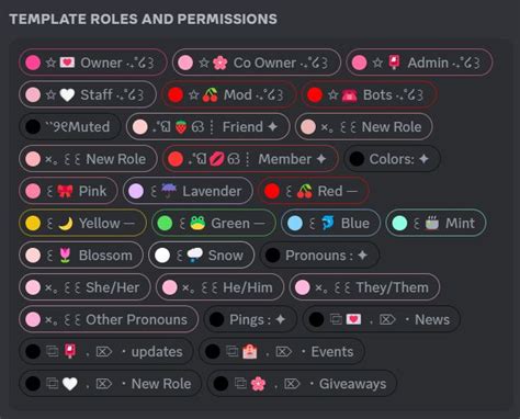 Aesthetic Discord Templates CutieThrillz Etsy Discord Server Roles