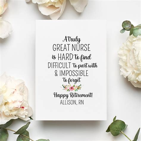 Personalized Nurse Retirement Card Nurse Leaving Card Registered