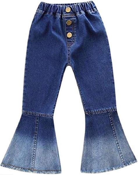 KIRALOVE Jeans de niña Pantalones de Pata de Elefante niña Denim