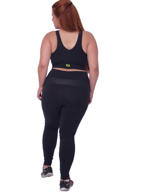 Legging Compress O Hot Pants Preto Plus Size