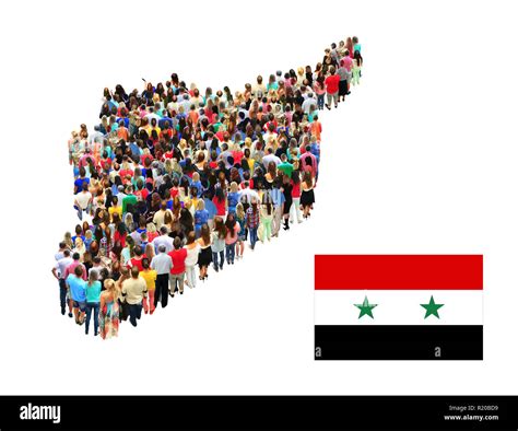 Map of Syria consist of different people isolated on white background ...