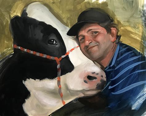 Man With Cow Me Oil On Canvas 2019 Rart