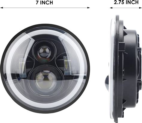 Buy KASLIGHT 7 Inch LED Headlights, H6024 Led Headlight Blue Halo Amber ...