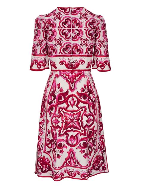 Dolce Gabbana Majolica Print Midi Dress Farfetch