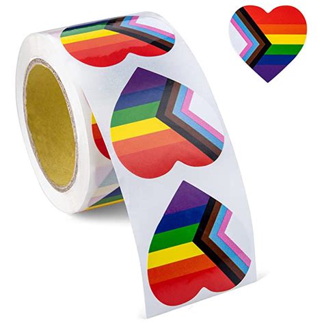 BYNNIX Pieces Gay Pride Stickers Heart Square Shape Gay Pride Rainbow Stickers Durable