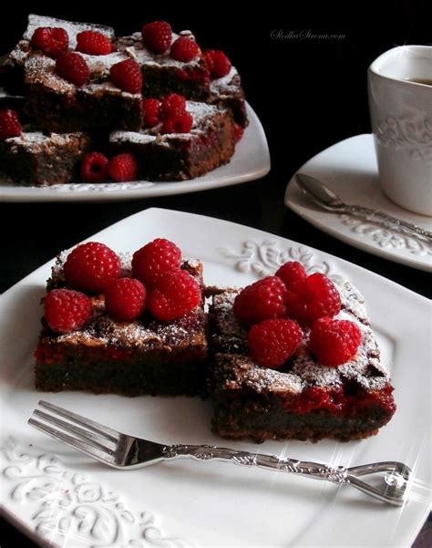 Słodka Strona Ciasto Czekoladowe z Malinami Brownies z Malinami