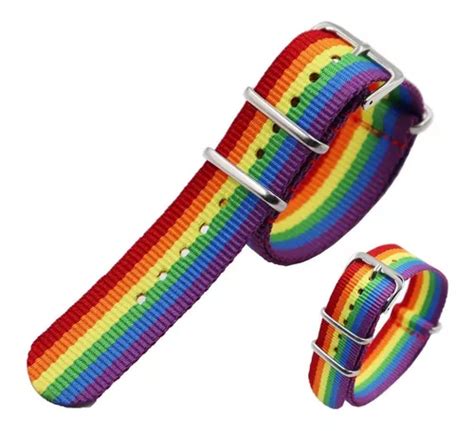 Pulsera Correa Reloj Arcoíris Lgbt Orgullo Gay Ajustable Meses sin