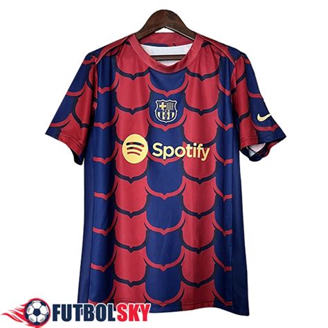 Comprar Camiseta Entrenamiento FC Barcelona Azul Rojo 2024 2025 Baratas