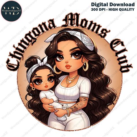 Chingona Moms Club Png Chibi Style Latina Mother S Day Png Gift For Mom Png Happy Mother Day